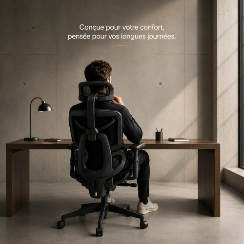 ERGOVA Premium utilisée à un bureau, vue de dos